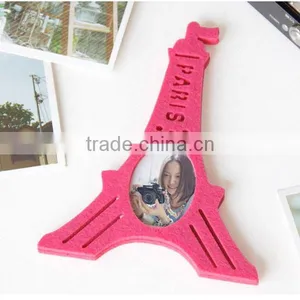 New Fashionable Products Beautiful Adult Love Eiffel Tower Felt Souvenir Holding Photo Picture Frame for Arts Crafts Home Decor thumbnail-1
