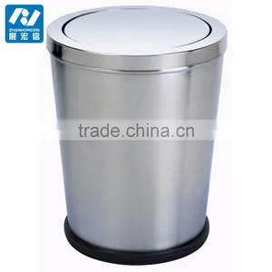 Hotel Room Trash Can Stainless Steel Paper Waste Bin thumbnail-3