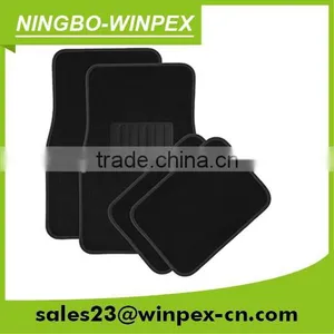 PVC Anti-slip Backing 4pcs Carpet Car Floor Mat in Black thumbnail-1