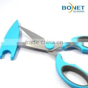 SKI0008 LFGB Certificated 8-1/4" Soft Handle Best Quality Kitchen Scissors With Safety Cover thumbnail-3