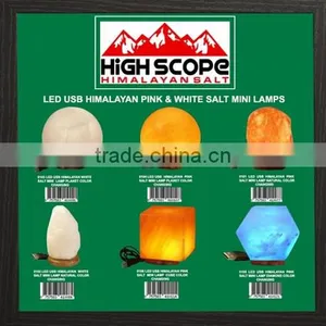 USB POWERED HIMALAYAN PINK/ WHITE SALT CRYSTAL ROCK SALT MINI LAMPS GROUP thumbnail-1