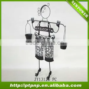 Girl Shape Grarden Metal Flower Pot Stand thumbnail-1