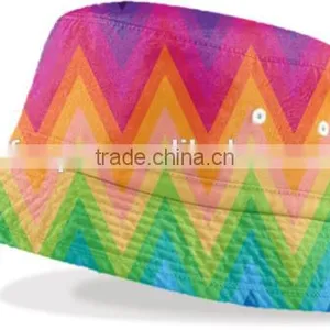 Flat Top Blank Floral Custom Tie Dyed Bucket Hat thumbnail-3