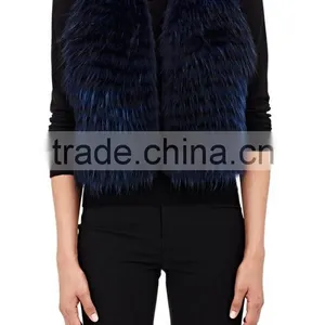 New Style Fashion Women Dyed Raccoon Fur Vest Customized thumbnail-1