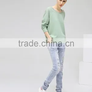Autumn Latest New Design Women Funky Ripped Denim Jean Pants thumbnail-1