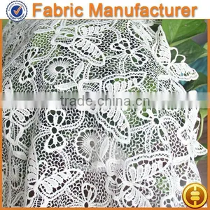 New Fashion Textile 100 %polyester Guipure Chemical Lace Fabric High Low Lace Wedding Dresses thumbnail-1