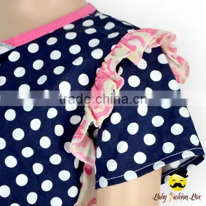 Kids Modeling Clothes Suits Polka Dots Ruffle Short Sleeve With Snaps Summer Baby Girl One Piece Harem Bodycon Jumpsuit Clothes thumbnail-5