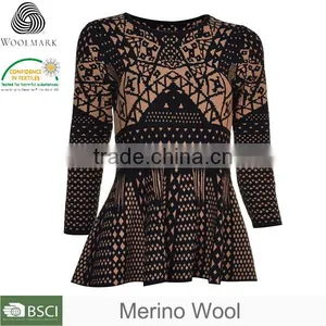 Women Long Sweater Design OEM, Cotton Sweater for Old Women thumbnail-1