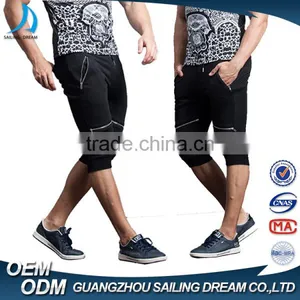 European Style Fashion 4 Zipper Design 3/4 Half Harem Pants for Men thumbnail-1