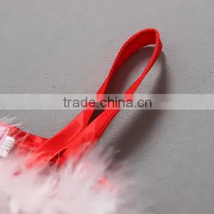 Fashion Strap Fluffy Kids Baby Girls Red Christmas Wedding Dress thumbnail-5