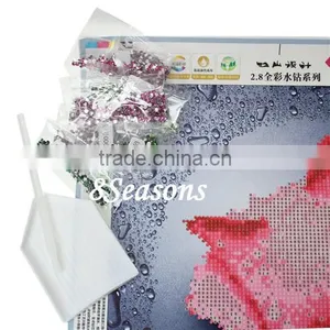Handmade Pink Flower Embroidery Diamond Painting DIY Kit Cross Stitch thumbnail-2