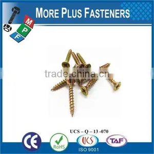 Made in Taiwan High Quality Yellow Zinc Coated Wood Screws Self Tapping Screw thumbnail-3