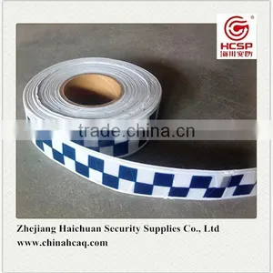 White And Blue Reflective Tape PVC Crystal Lattice Reflective Tape for Safety Clothing thumbnail-1