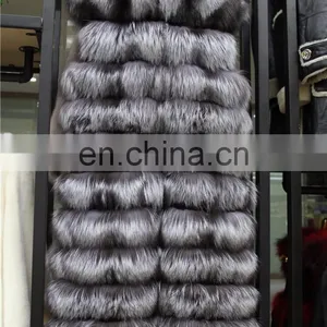 Hot Sell Delicate Fur Coat And Winter Vest /Long Silver Fox Fur Vest Fur Coat With High Quality thumbnail-4