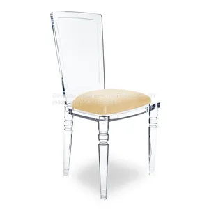 Hot Selling Party Chair Relax Plexiglass Cafe Chair Acrylic Chair With Colorful Velvet Cushion thumbnail-1