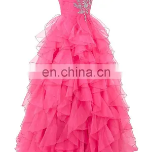 Grace Karin Strapless Off Shoulder Organza Long Western Boutique Dresses CL3411-1 thumbnail-2