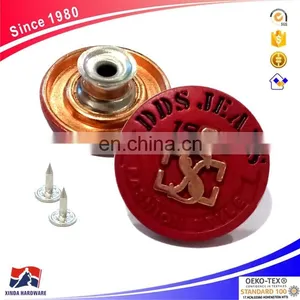 18mm Jeans Metal 3D Buttons, Brass Button And Rivet For Denim, Jackets thumbnail-1