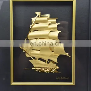 Good Price for 3D Ship Model 24K Gold Photo Frame, Gold Picture Frame For Wall Decoration thumbnail-4