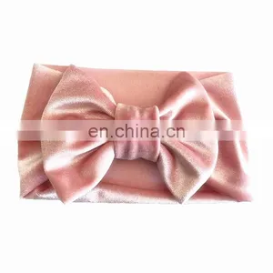 Girls Christmas Soft Bow Knot Turban Hair Bands Baby Hair Accessories for Children Velvet Bow Headwear Gifts Props thumbnail-6