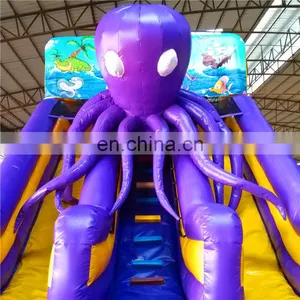 2020 Popular Portable Tall Slide ,inflatable Crayon Bounce House With Slide With Big Octopus Cartoon thumbnail-4