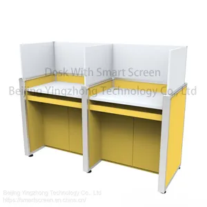 Height-adjustable Computer Desk Workstation Lifting Hidden Screen Language Lab Table Anti-disturb Cubicle Partiton Study Carrel Dividers thumbnail-2
