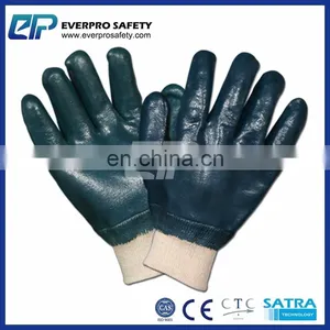 T4700 Knit Wrist Fully Yellow Nitrile Gloves For Heavy Handling thumbnail-3