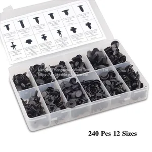 OEM 240pcs 12Sizes Black Auto Body Fastener, Trunk Bumper Fastening Tools thumbnail-3