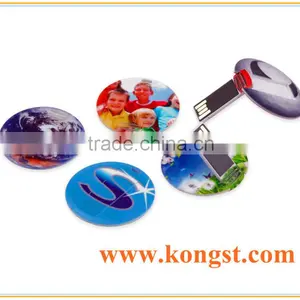 Round Business Card USB Driver With Free Logo USB thumbnail-1