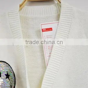 Designer Wool Spinning White Cardigan Sweaters for Girls thumbnail-4