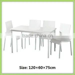 Modern High Gloss MDF Board Restaurant White Dining Table Set Designs thumbnail-1