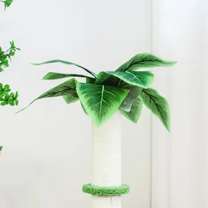 Meow Love Coco Palm Cat Tree Grab After White Sword Hemp Rope With Leaf Cat Toy Round Standing Four Seasons thumbnail-3