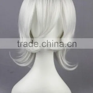 High Quality 35cm Short Curly D.Gray-Man-Allen Walker Silver White Synthetic Anime Wig Cosplay Hair Wig Party Wig thumbnail-2