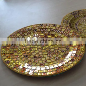 Gold Foil Mosaic Decorative Plates Dish thumbnail-1