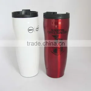 14oz High Quality Custom Non Spill Double Wall Stainless Steel Thermos Travel Mug With Screw Lid thumbnail-2