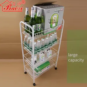Multi-purpose Vegetable Rack, Wine Rack, Fruit Rack for the Gap Beside the Refrigerator, Toy Rack for Children's Rooms, and Sundries Rack for the Living Room thumbnail-1