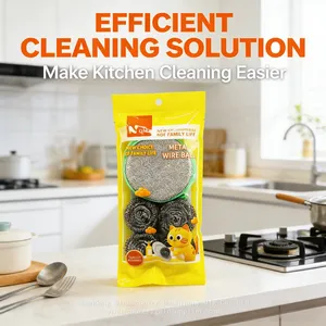 Wholesale Stainless Steel Scour Ball Durable Kitchen Cleaner Set thumbnail-4