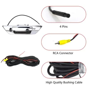 EnruigeOK For Toyota Hilux Revo 2015-2021 Chrome Tailgate Handle Rear View Backup Camera thumbnail-3