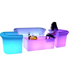 Used Bar Furniture /plastic Furniture Sets, Remote Control Illuminated Rechargeable Portable Outdoor Patio Counter Chair thumbnail-1