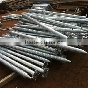 Solar Ground Screw, Solar Ground Anchor, Galvanized Solar System Ground Pile thumbnail-2