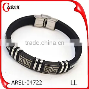 Fashion Bracelet Silicone Wristband Cross Steel Silicon Bracelet thumbnail-2