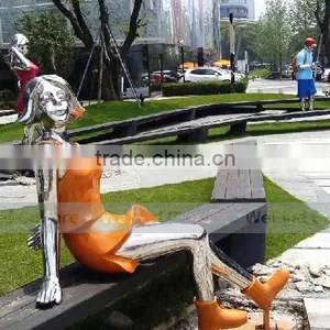 Man Shaped Statue Stainless Steel Metal Sculpture thumbnail-5