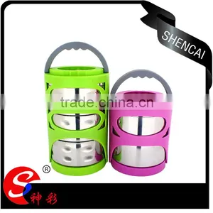 Stainless Steel Colored Tiffin Lunch Box/ 2 Compartment Insulated Box/ Bento Box thumbnail-1
