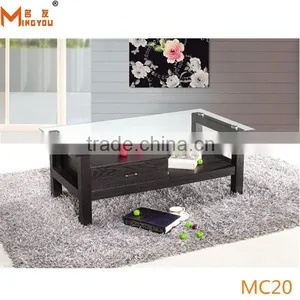 Wood Base Glass Top Coffee Table Made in China thumbnail-1