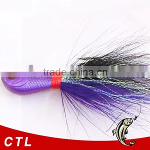 High Quality CFF002 Bucktail Jig Head Lead Head Fishing Skirt With Hook FOR FISHING IN STOCK thumbnail-1