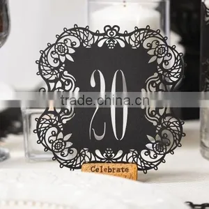 Black Laser Cut Table Numbers for Wedding & Wedding Favors thumbnail-1