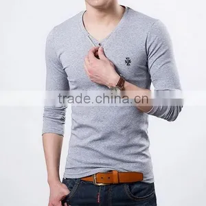 Design New Products Printing Stylish v Neck Men T-shirt thumbnail-2