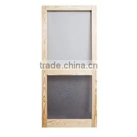 T Bar Solid Stainable Unfinished Wood Screen Door Natural Color thumbnail-5