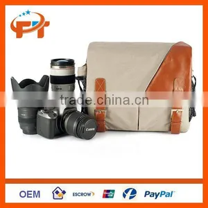Canvas Shoulder Messenger Travel DSLR Camera Bag for Canon thumbnail-1