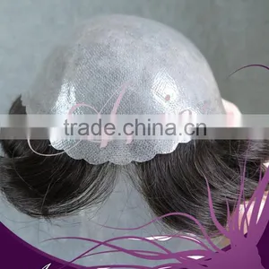 Wholesale Brazilian Human Hair Grey Hair Mens Toupee thumbnail-2