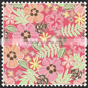 100% Polyester Flower Print Taffeta Fabric thumbnail-2